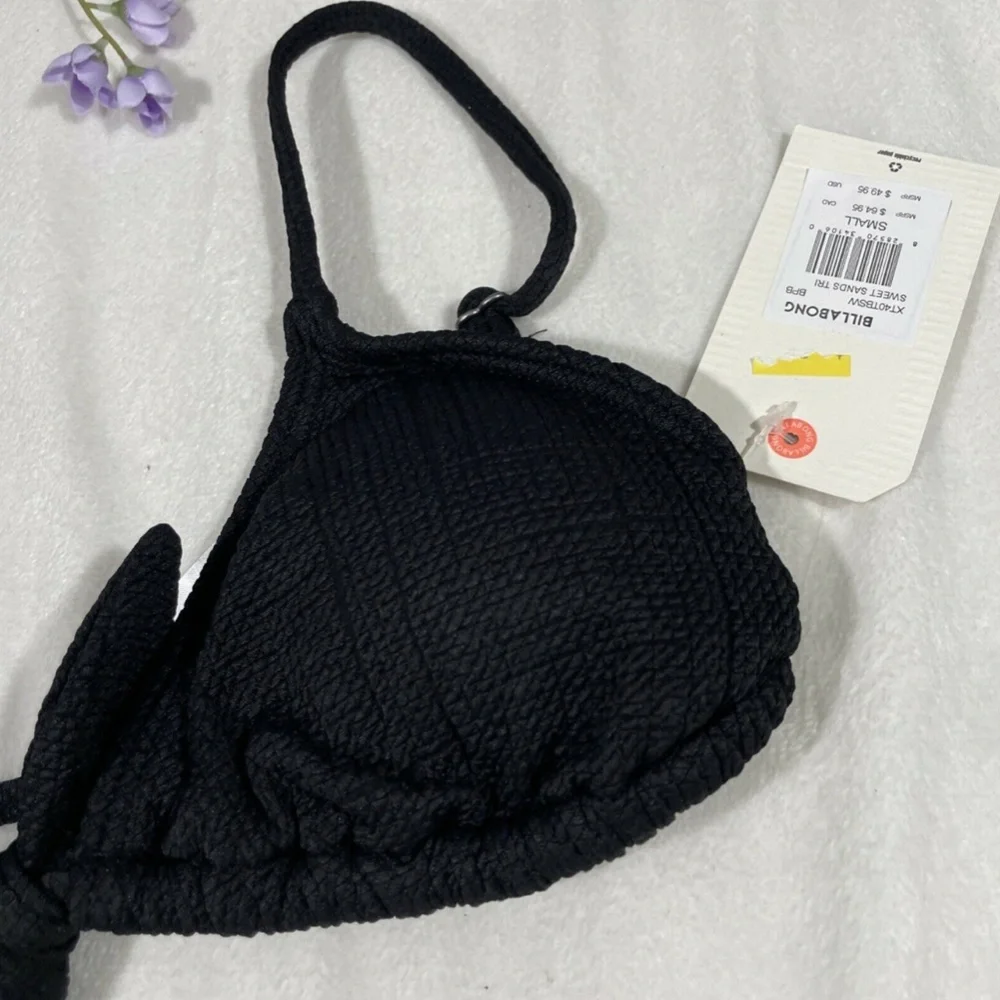 NWT Billabong [ Small ]‎ Sweet Sands Triangle Bikini Top in Black
